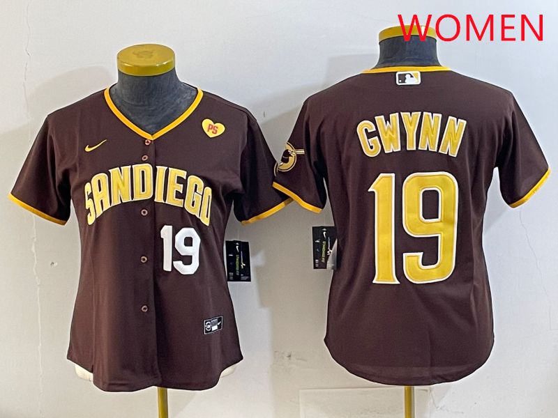 Women San Diego Padres #19 Gwynn Brown Game 2025 Nike MLB Jersey style 5
